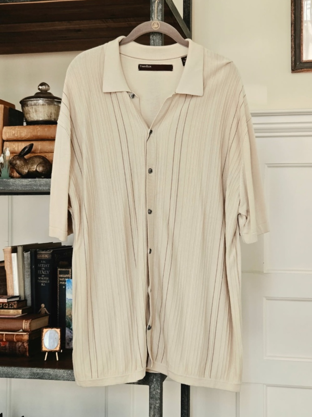 New with tag  Perry Ellis cotton knit button shirt xxl